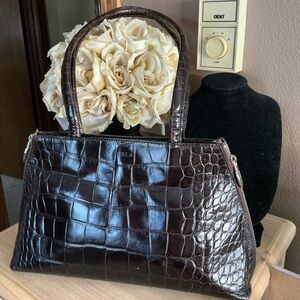 Furla Geniune Leather Crocodile Embossed
Tote Shoulder Bag GUC